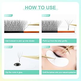 NAGARAKU W Eyelash Extension 4D Volume Premade 0.07mm D curl 16mm Faux Mink Matte Black Cluster Easy Fanning yy Eye Lashes