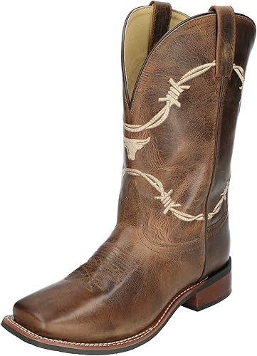 Vista 3 de Smoky Mountain Boots Logan - Botas de piel con punta cuadrada para hombre