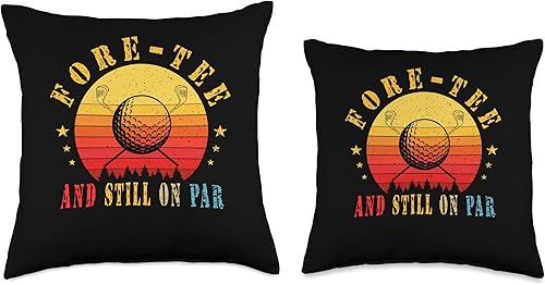 Miniatura 3 de Retro Fore-tee and Still On Par 40Th Birthday Golf Funny Golf 40Th Birthday Retro Fore-tee and Still On Par Throw Pillow, 18x18, Multicolor