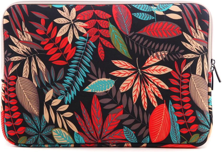 CoolBELL 9.7 Inch Sleeve Case with Colorful Leaves Pattern Compatible iPad Air/iPad Air 2/iPad 5/iPad 6 for Women/Men/Girls/Teens,Blue for Women/Men/Girls/Teens (Black)