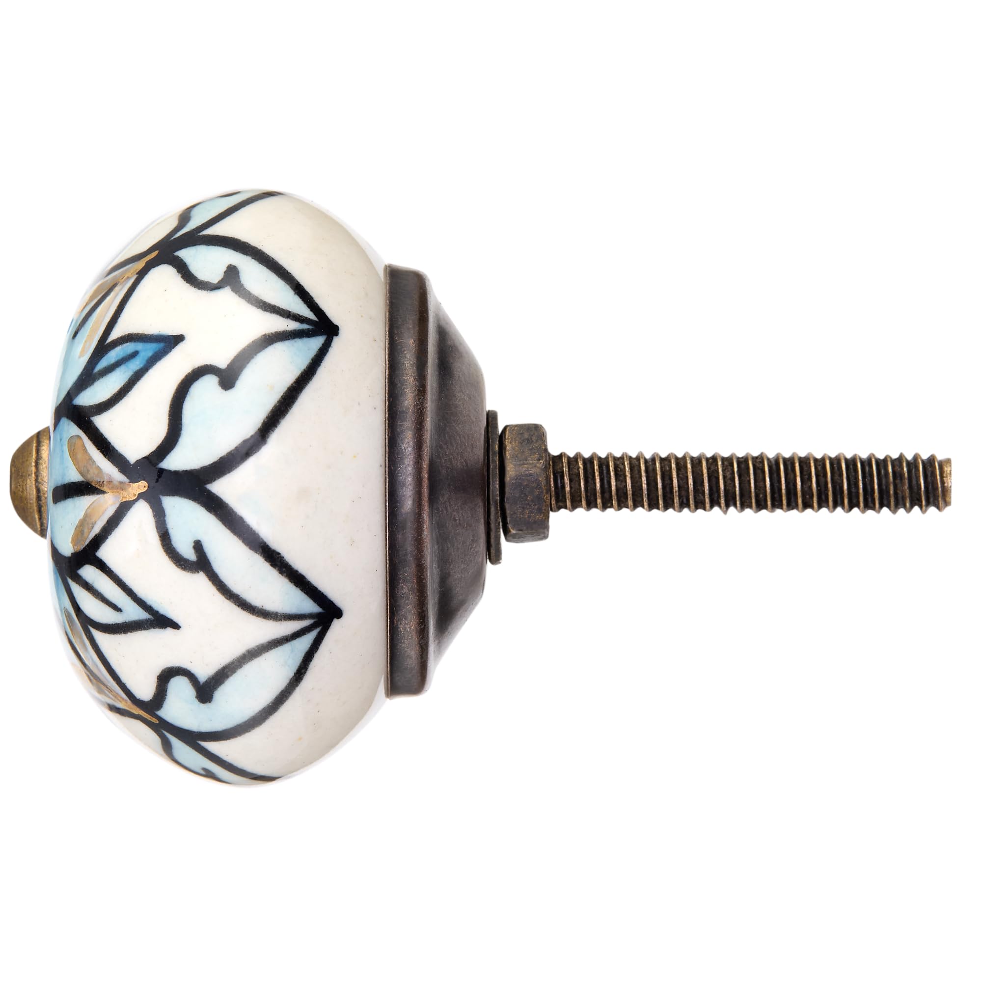 möbelknöpfe keramik mehrfarbig handgemalt, kommode knöpfe ethnisch vintage mit golddetails, türknöpfe für küche und schränke im mediterranen stil handgefertigt