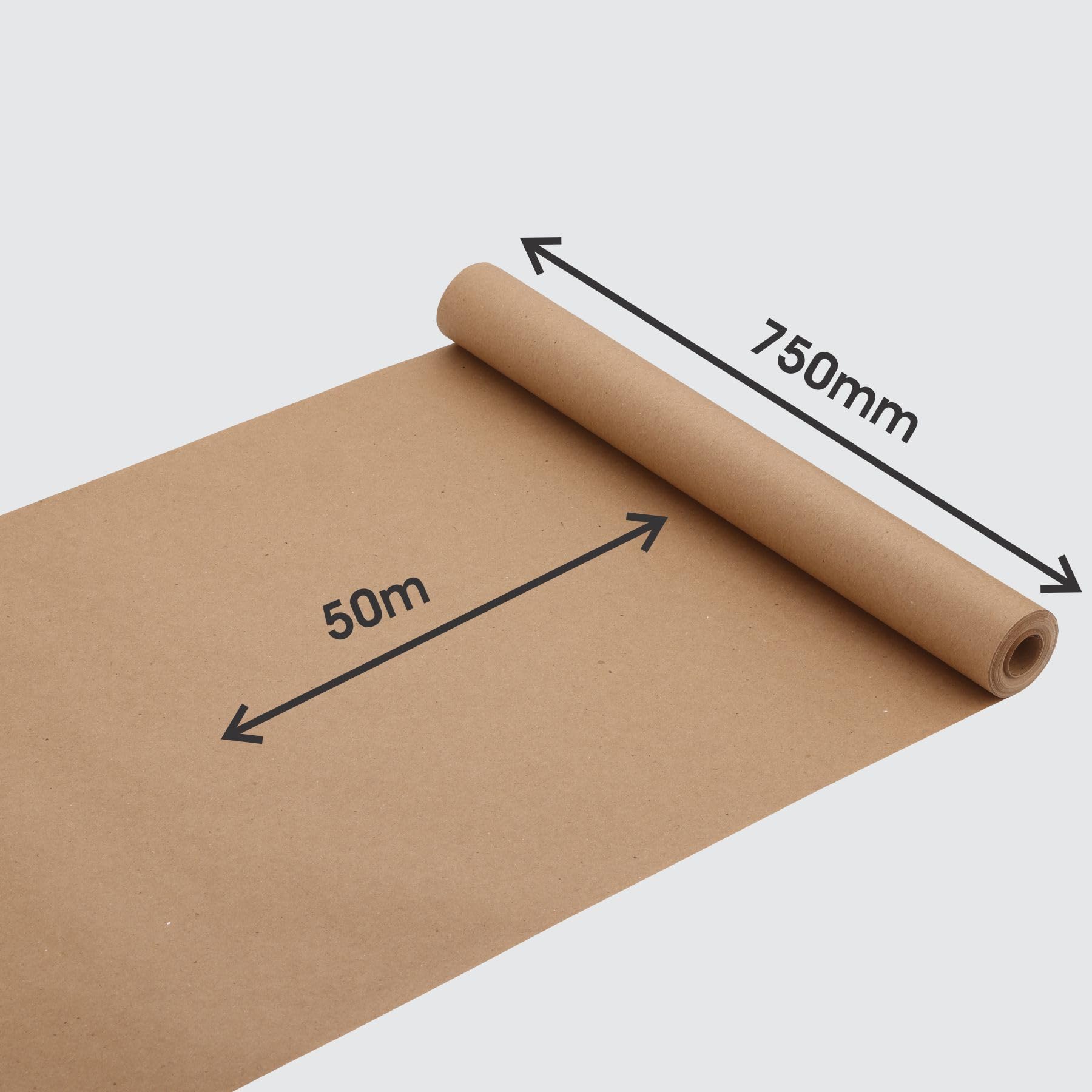 RelianceUK Rotolo di carta kraft marrone, 90 g/m² (750 mm x 50 m) | Carta da regalo riciclabile resistente per imballaggi, confezioni regalo, spedizioni, imballaggio, arte, artigianato e riempimento