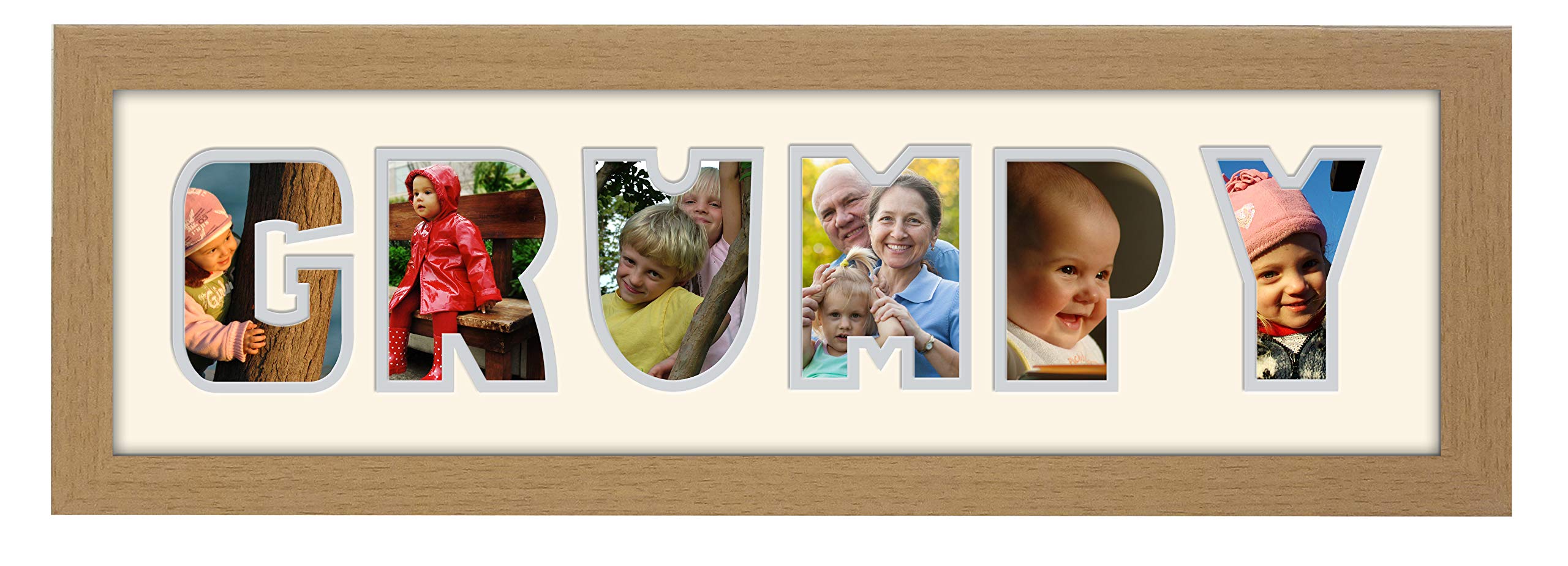 Photos In A Word Oak Finish Frame Cream Mount Grey Inside Grumpy Photo Frame Word Photo Frame 1253-Cc (Oak Finish Frame Cream Mount Grey Inside)