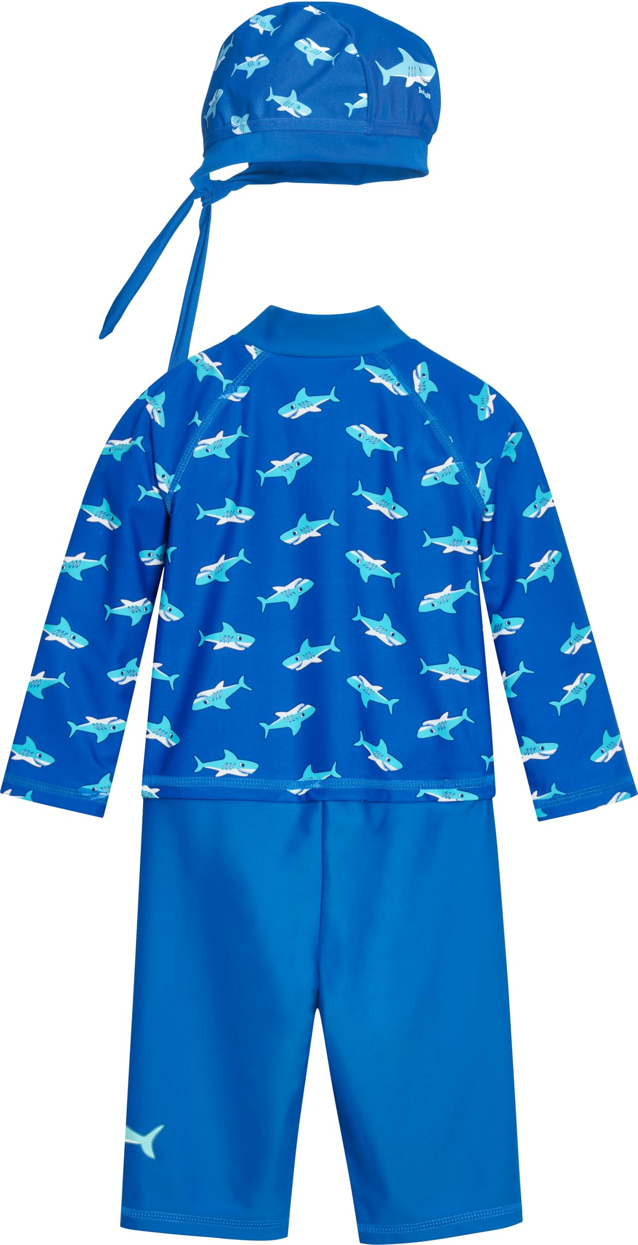 Playshoes Unisex Kinder Schwimmanzug mit Langen Ärmeln + Kopftuch Sonnenanzug (2er Pack)