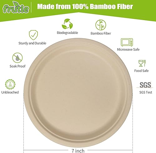 Miniatura 3 de Platos de papel resistentes de 7 pulgadas, platos de papel desechables, platos de papel grandes componibles, ecológicos, sin blanquear, uso diario,