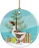 Vista 47 de Caroline's Treasures Bactrian Camel Adorno de cerámica de Navidad, decoración colgante de árbol de Navidad verde azulado para el hogar, vacaciones