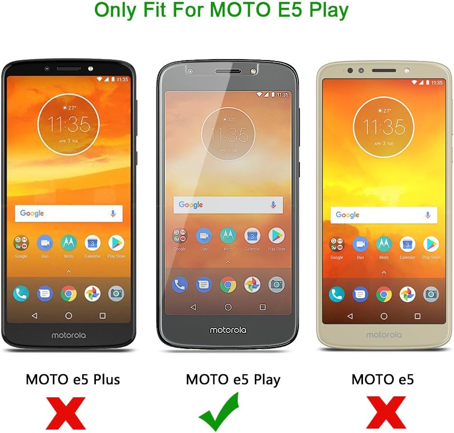 [3 Pack] Moto E5 Play Screen Protector -OMOTON Tempered Glass Screen Protector for Motorola Moto E5 Play [9H Hardness] [Crystal Clear] [Bubble Free]