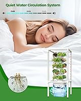 Vista 9 de SJZX Sistema de Cultivo Hidropónico, Torre Hidropónica con Luces de Crecimiento de Espectro Completo, Jardinera Vertical de 5 Niveles