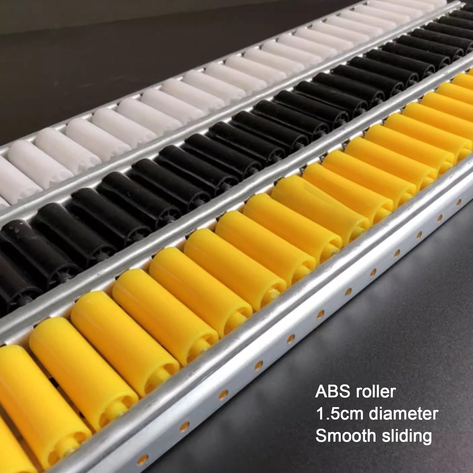 Rullo scorrevole di ricambio per sistemi di trasportatore, ruote in plastica ABS resistente per uno scarico regolare, ideale per applicazioni industriali