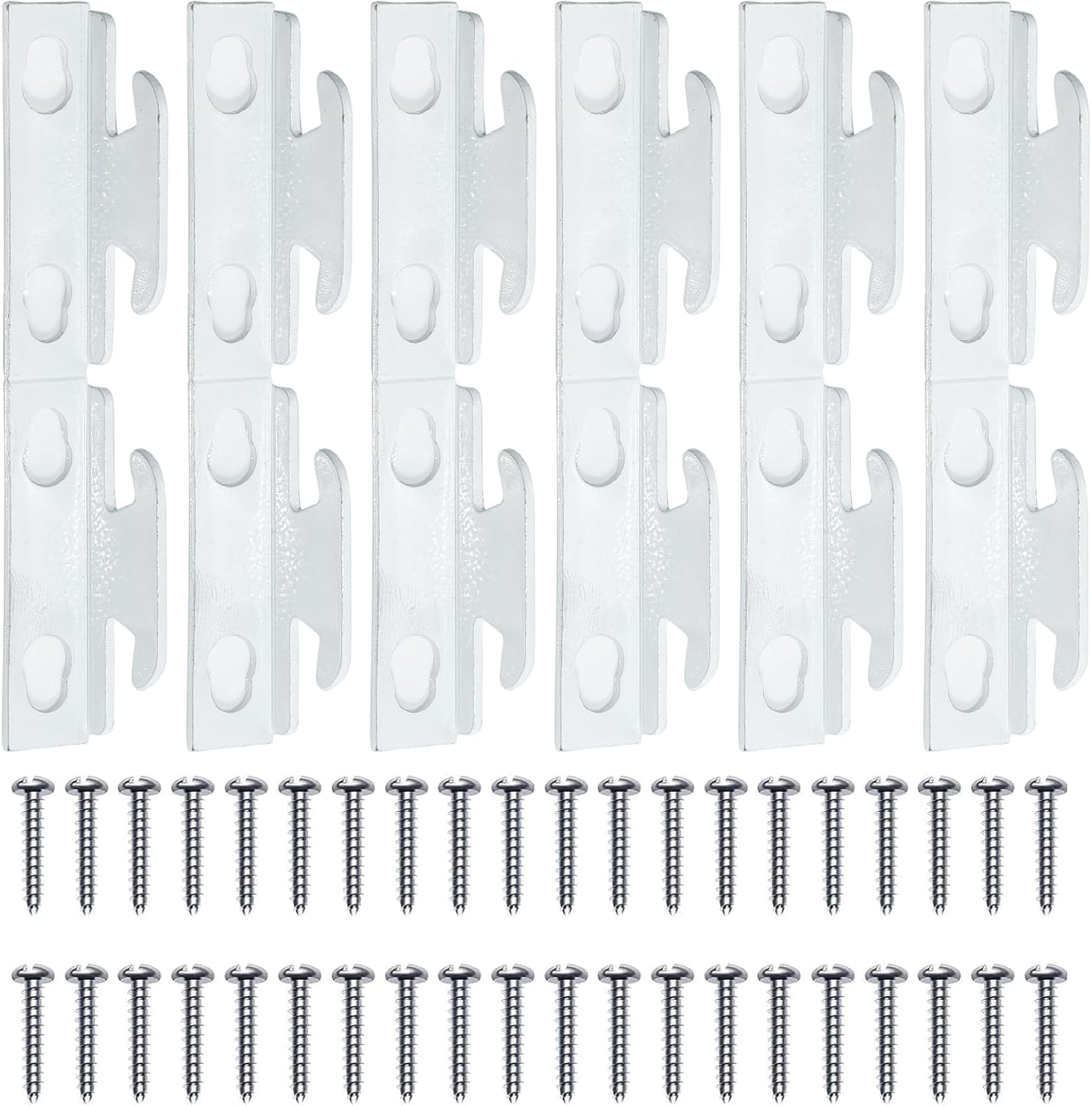 XJKJ 12 PCS Curtain Rod Bracket Curtain Rod Hardware Brackets Curtain Rod Single Bracket Spreader Wall Bracket Hooks Curtain Rod Hooks for Wall（White）