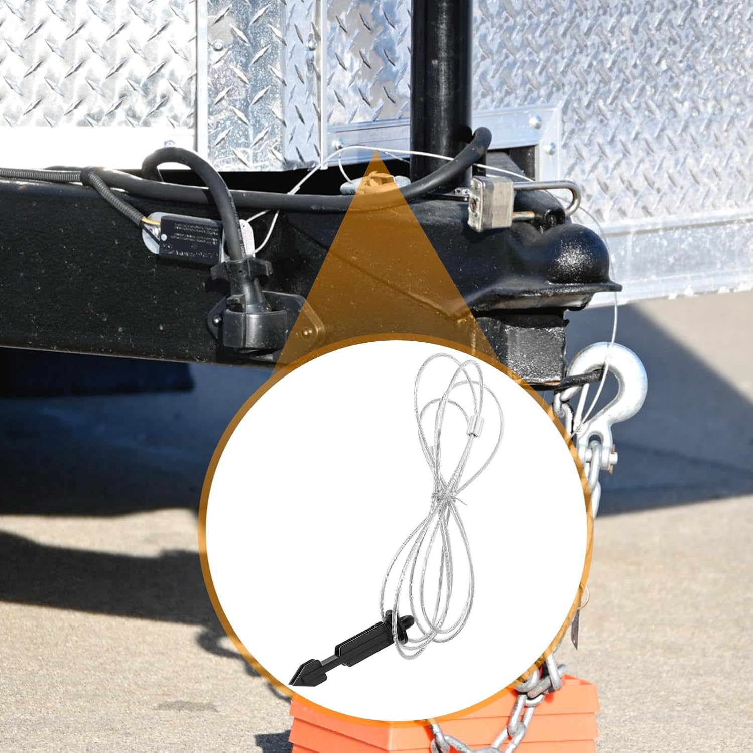 PRETYZOOM Trailer Breakaway Switch Cable for Rv Towing Electric Brake Switch Cable Replacement Lightweight Durable Easy Installation Convenient Storage for Enhanced Safety
