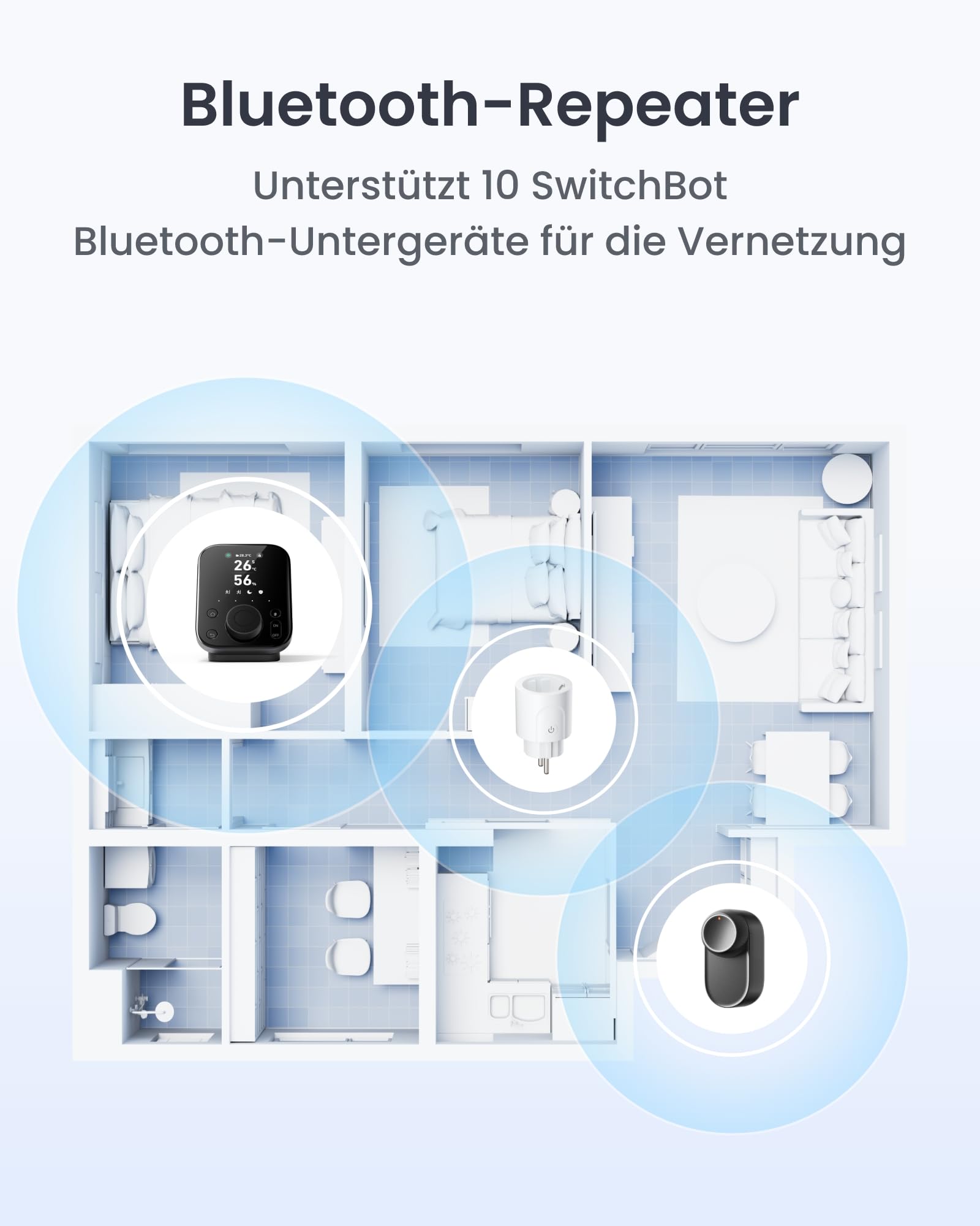 SwitchBot Plug Mini Matter-fähig mit Leistungsüberwachung 4er Pack, WLAN Steckdose, kompatibel mit Alexa, Google Home, Apple Home und Home Assistant (über Matter), Sprach- & App-Steuerung, 16A Type-F