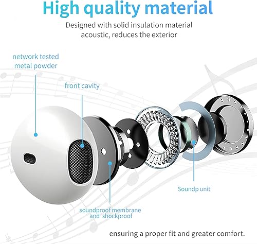 Miniatura 2 de Wired Earbuds Headphones 4 Pack, 3.5mm Jack Ear Buds with Microphone and High Sound Quality, Earphones Compatible with Computer Laptop iPad and