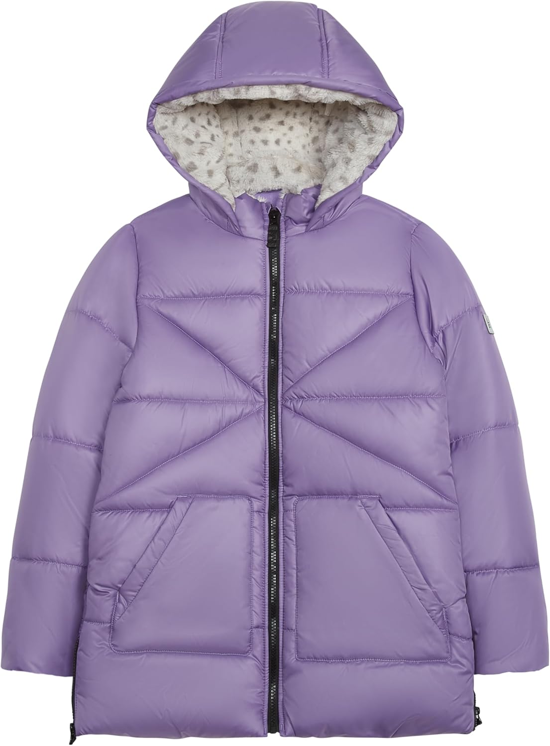 LONDON FOG girls Heavyweight Puffer Jacket With Faux Fur Hood and Matching Beanie