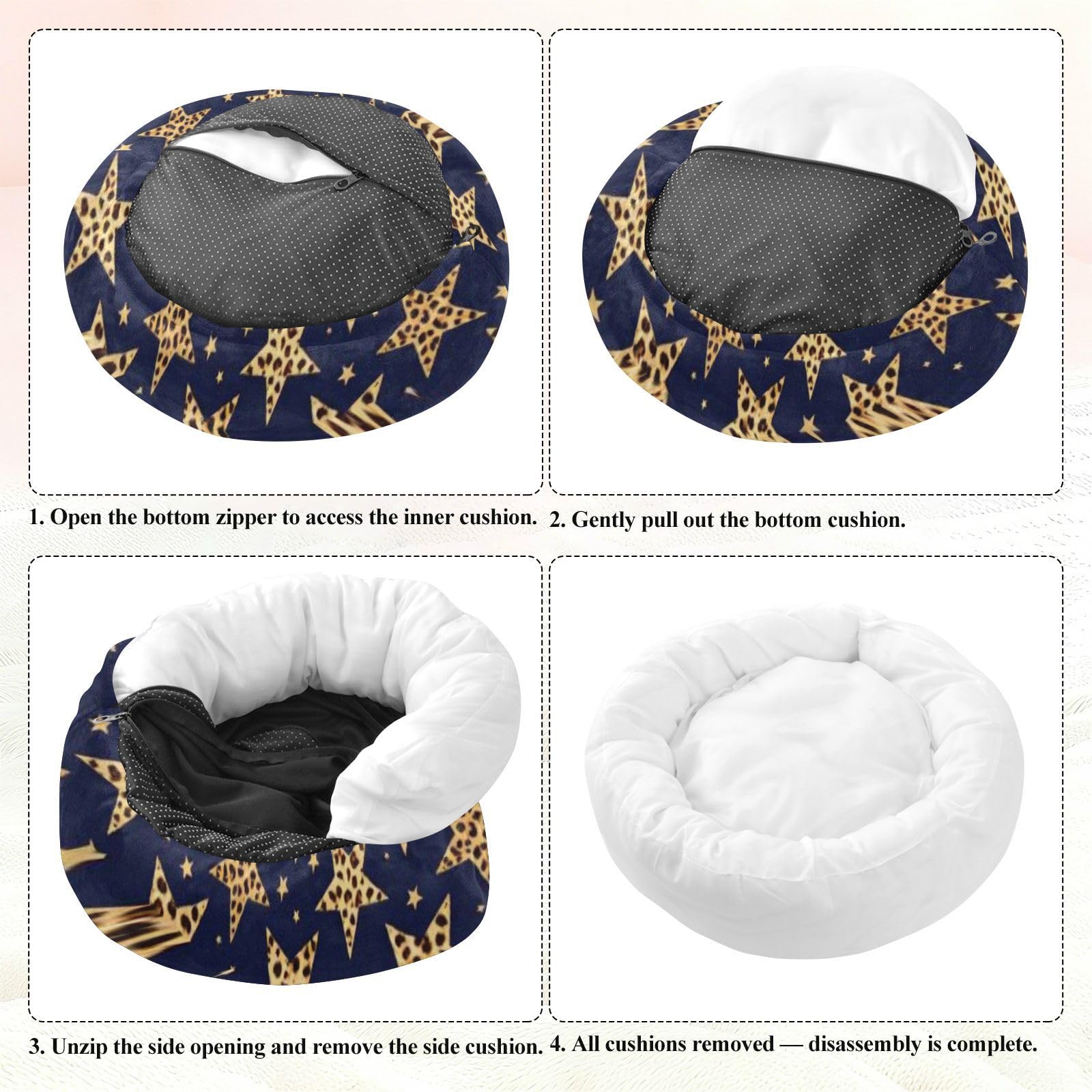 GuoChe Cuccia per gatti blu navy leopardo stella