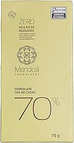 Mendoá, Barra de chocolate premium 70% de cacau, Zero Açúcar, Clássico, 75 gramas