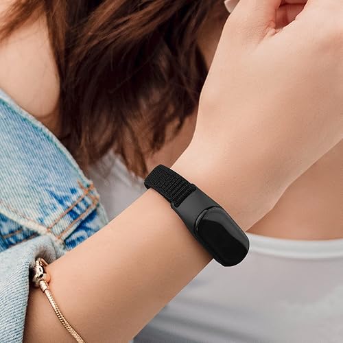 Miniatura 6 de Amzpas Correa de repuesto de nailon para Xiaomi Mi Band 7 correa deportiva ajustable para mujeres y hombres paquete de 2 pulseras suaves y