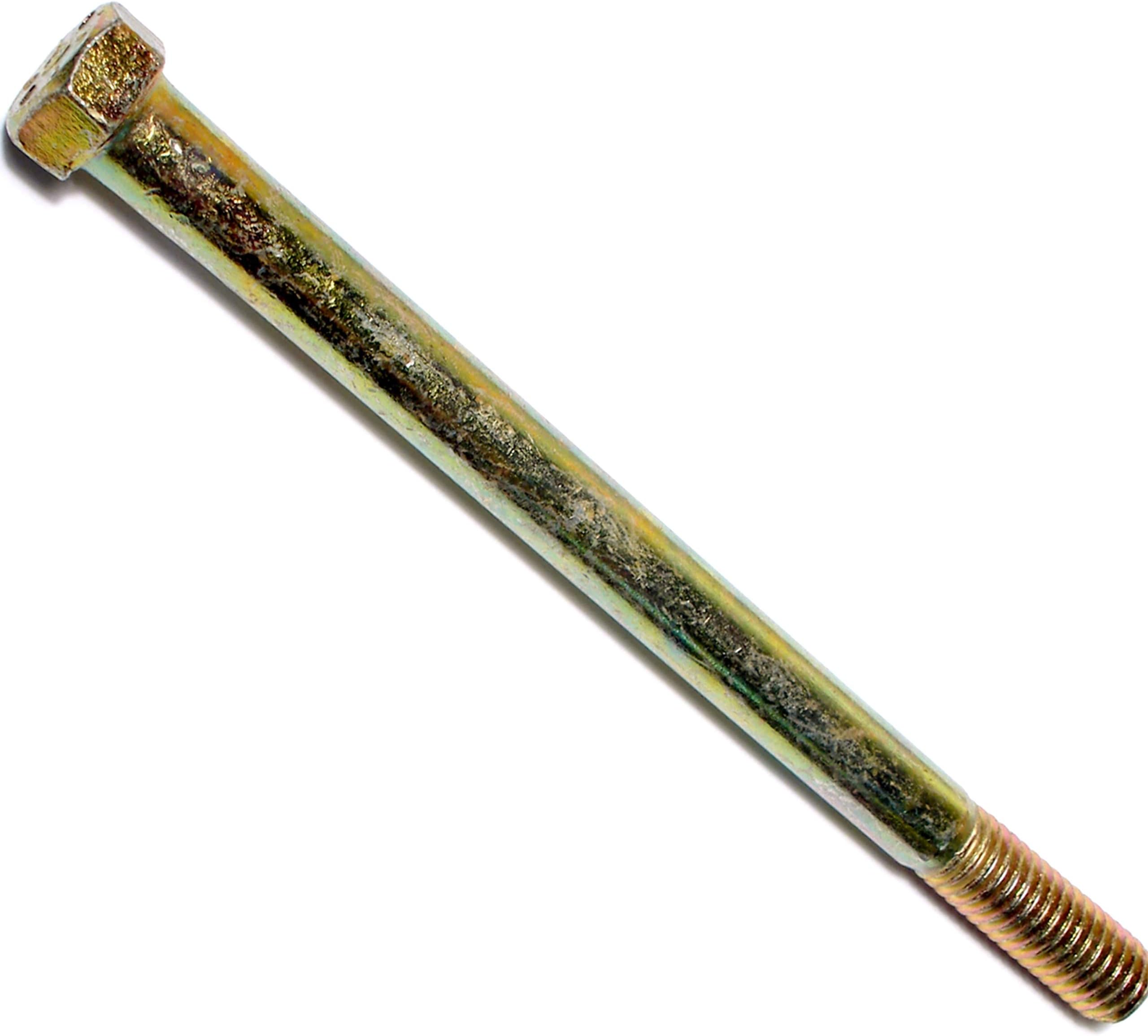 5/8-11 X 3 Inch Hex Bolt - Grade 8 Yellow Zinc Plated Coarse Thread Cap Screw (Alloy Steel)