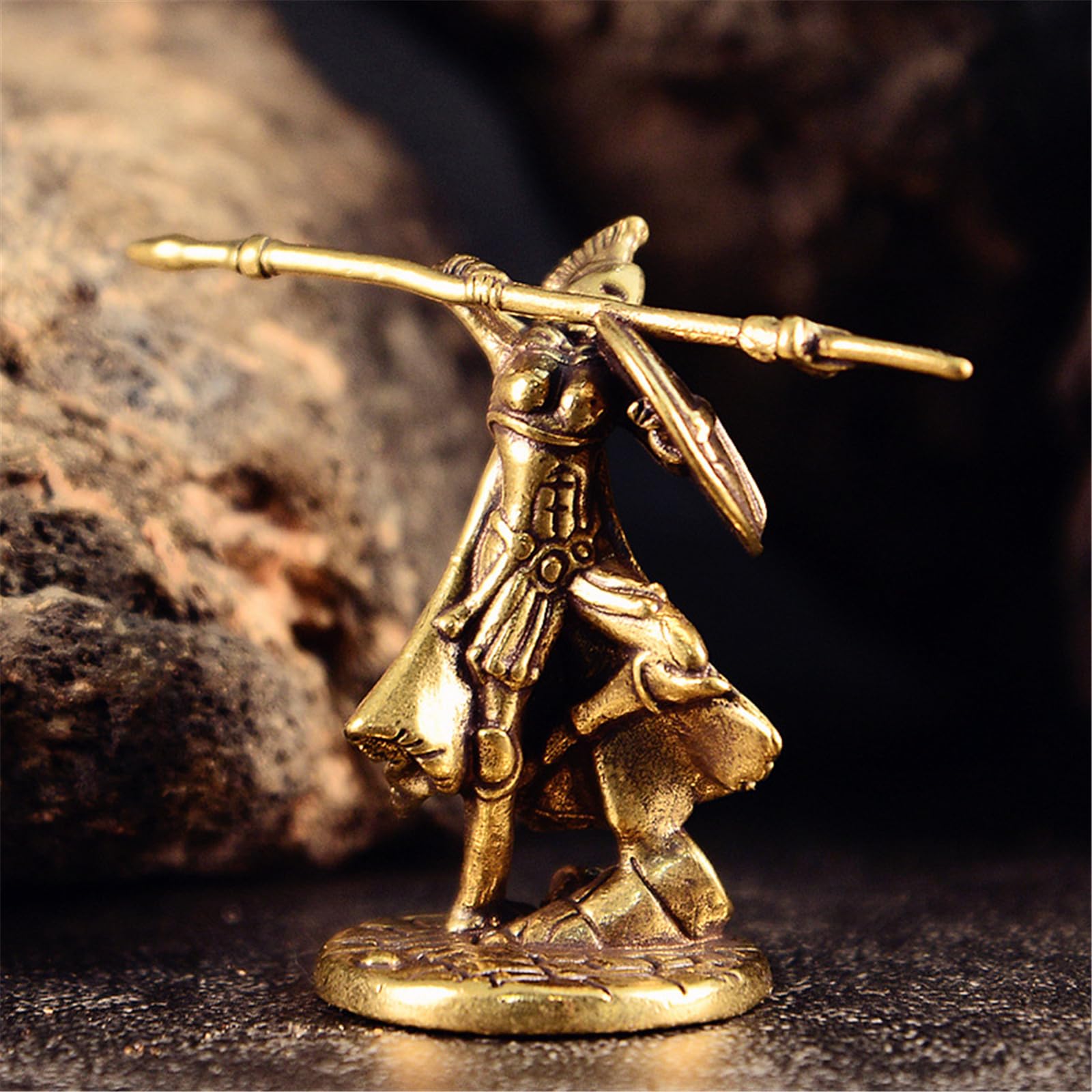 Statua di guerriero spartano, ornamentale, in ottone
