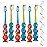 Trueocity Kids Toothbrush 6 Pack - Soft Contoured Bristles - Child Sized Brush Heads (3-10 Year Old) - Suction Cup for Fun & Easy Storage - Girl & Boy Set (6-Pack, Blue & Orange)