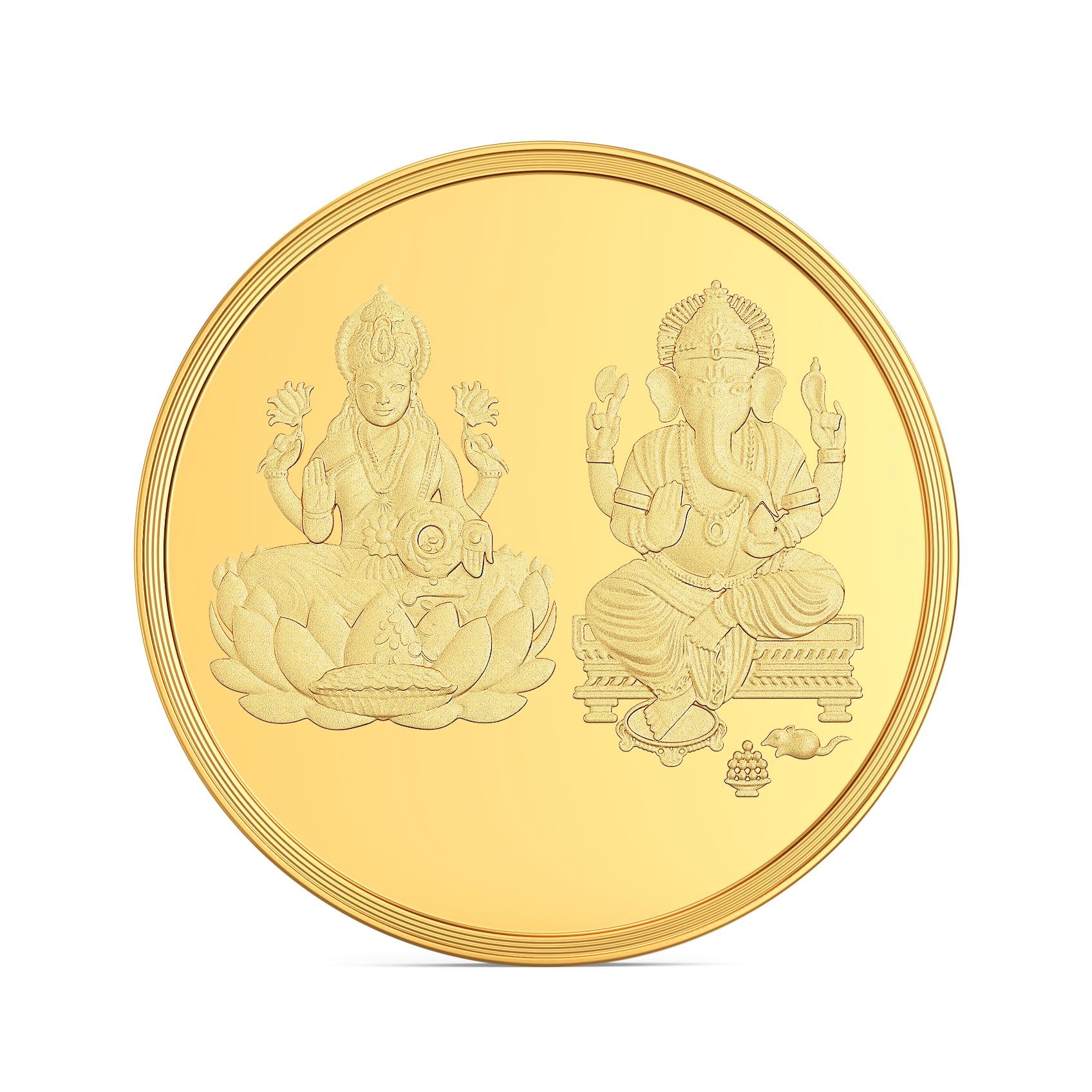 Joyalukkas 22K (916) Purity Gold Coin | Yellow Color | Round Shape | Lakshmi And Ganapathi Design (1Gram).-image-27
