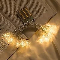 Vista 9 de Cadena de luces de estrellas 10 pies 20 luces LED, luces de hadas con pilas, impermeables, luces de Navidad centelleantes