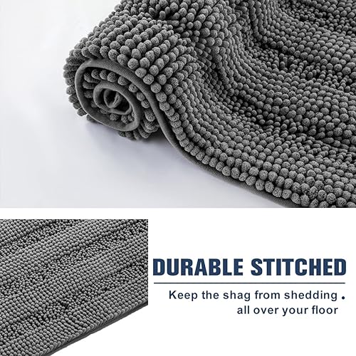 Miniatura 5 de Shilucheng Tapetes de baño antideslizantes, extra suaves y ultra absorbentes de agua, tapetes de baño de felpa gruesa, de secado rápido, lavables a