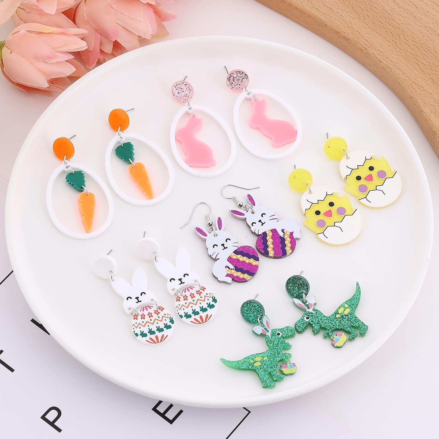 Taouzi Acrylic Earrings for Women Holiday Teardrop Dangle Earrings Set Holiday Jewelry Accessories for Women - Image 6