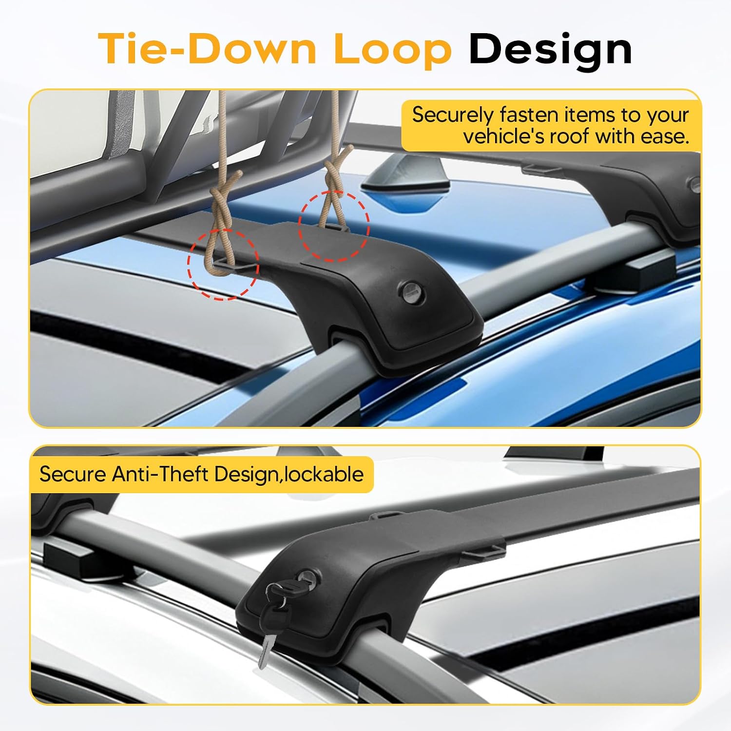 Powerty 300LBS Roof Rack Cross Bars for 2014-2026 Subaru Forester with Raised Side Rails(Not for WildernessTrim), Lockable Aluminum Roof Crossbars Rooftop Luggage Racks for Forester Accessories