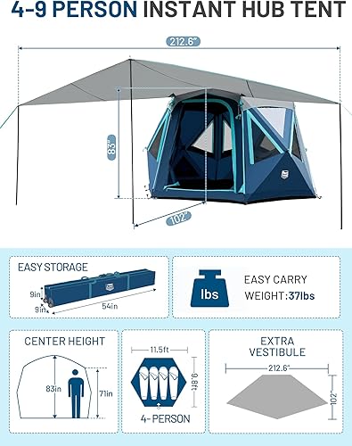 Miniatura 8 de TIMBER RIDGE Tienda de campaña desplegable instantánea para 468 personas, fácil instalación de 60 segundos, resistente a la intemperie, tienda de