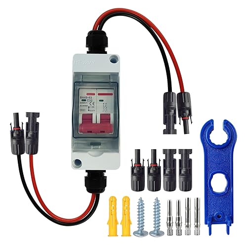 Paneles solares Interruptor de desconexión solar con caja de disyuntor en miniatura de 32 amperios, IP65, aislador de circuito fotovoltaico