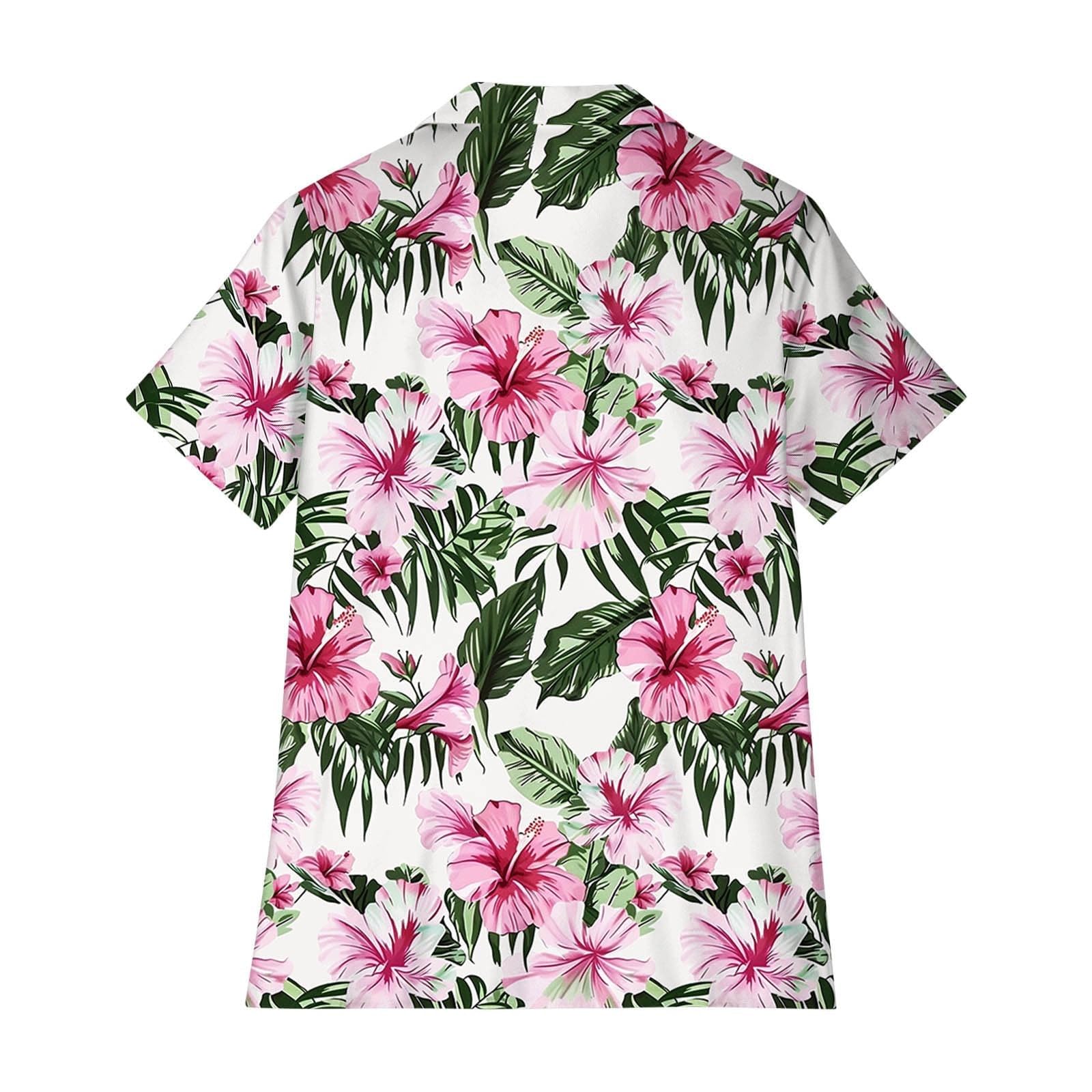 Générique Chemise Hawaienne Femme Hommes Funky Shirt à Manches Courtes Button Down Vacances Ete Imprimé Fleuri Plage Casual Décontractées Vacances Tops Vintage Hawaii Chemise