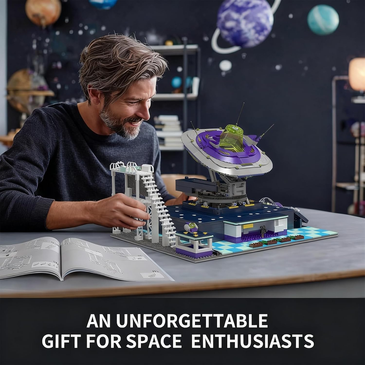 Mould King Star Spaceship Building Set with Spacecraft Model, Base Station, Galaxy Interstellar Spaceship Kit for Adults, Creative Play Space Toy for Teen (2053 PCS)