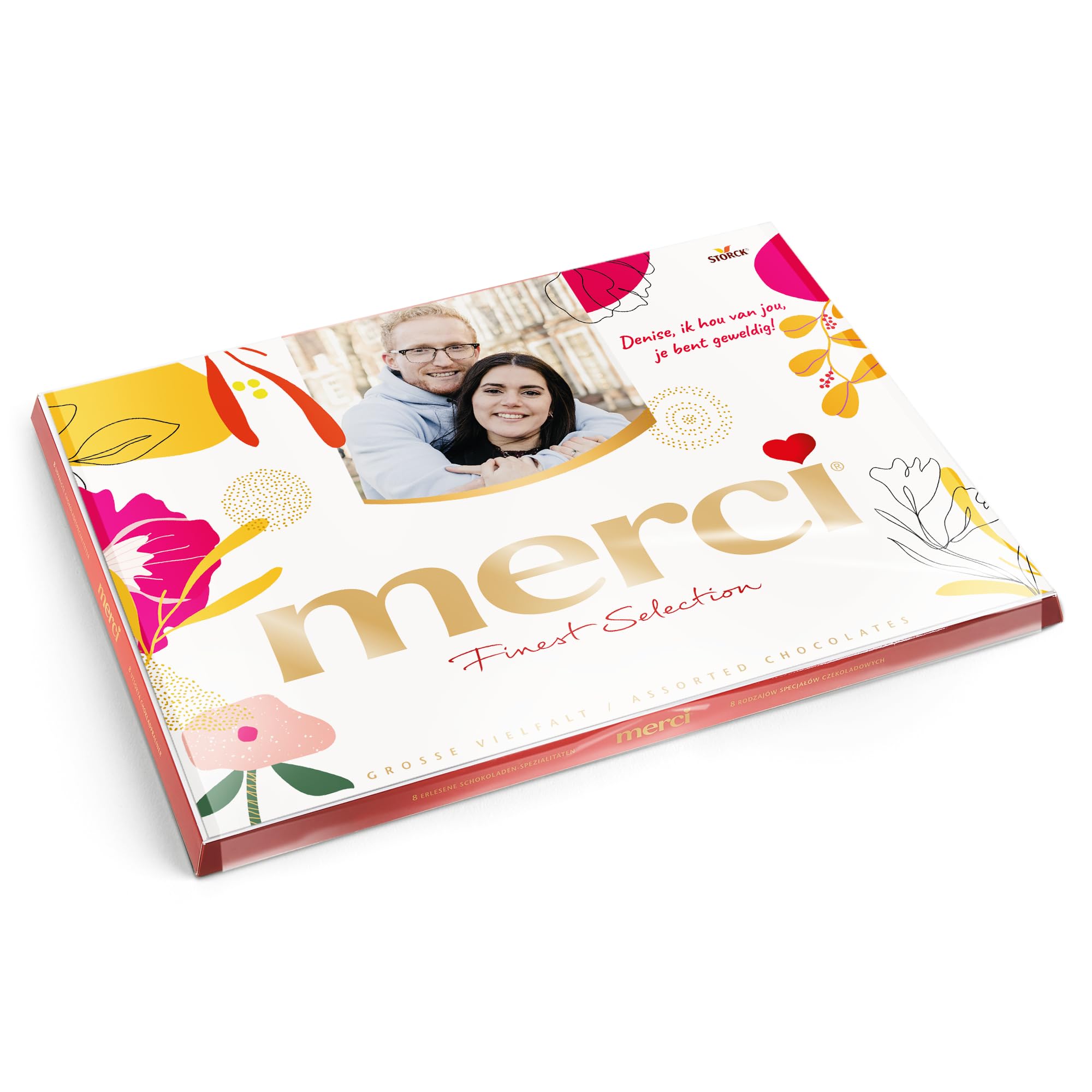 Coffret cadeau chocolat personnalisé Merci - Personnalisez votre sélection de chocolats Merci le cadeau parfait pour les femmes cadeau pour les hommes (675 grammes, Merci)