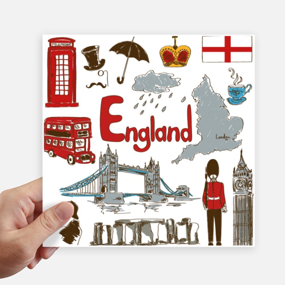 Autocollant Angleterre animaux drapeau national sticker PC portable et valise 20cm 4pcs