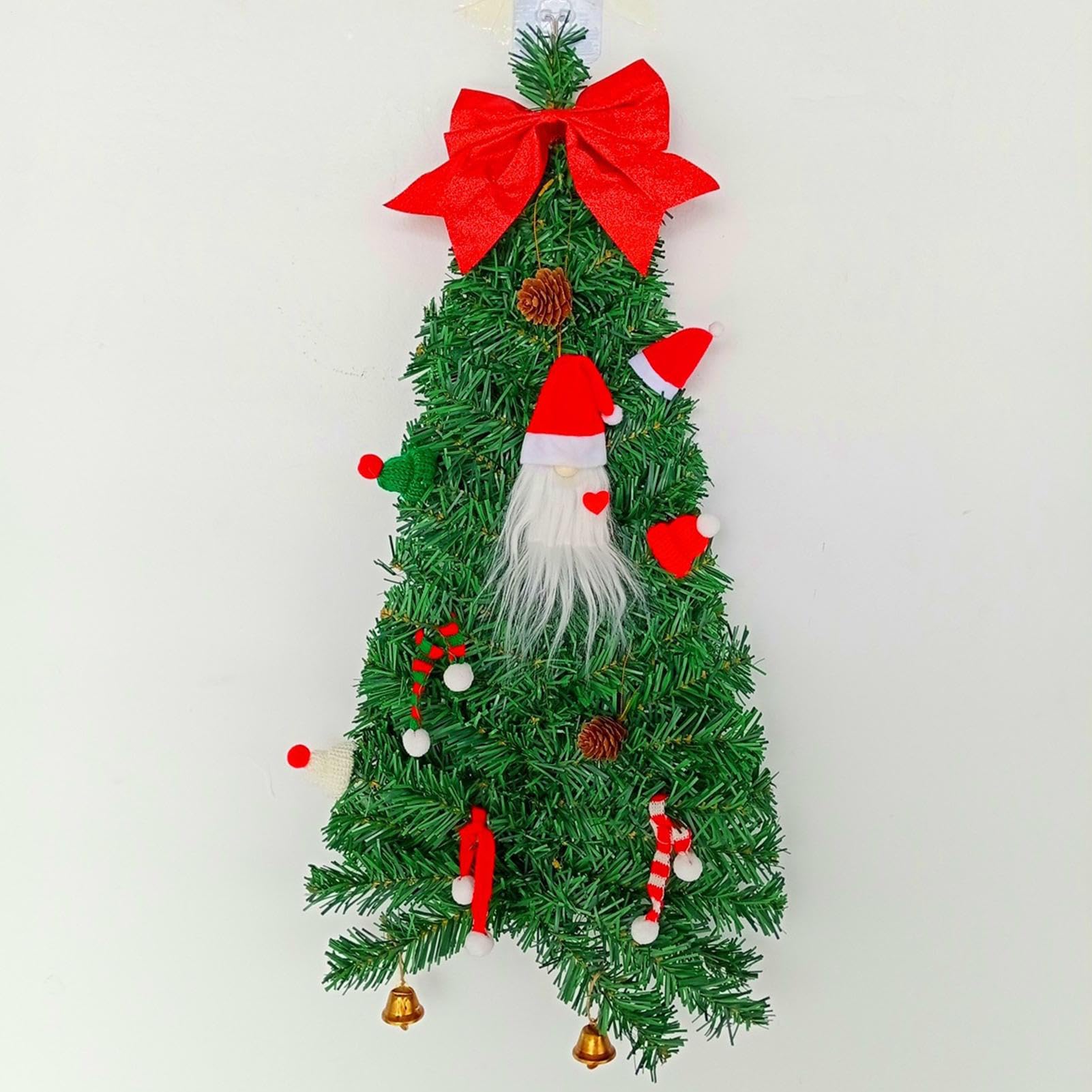Couronne de Noël pour Porte d'Entrée avec Ruban et GNOME de Décoration
