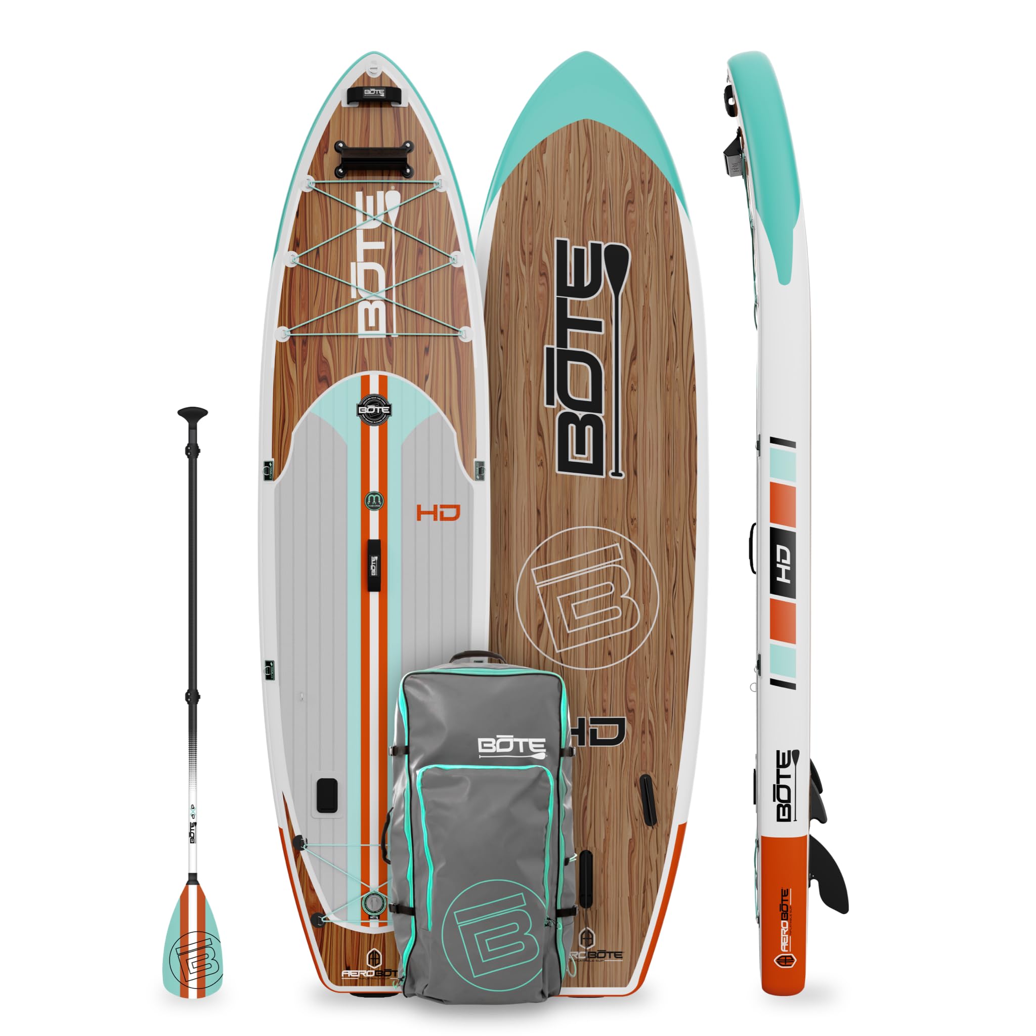 BOTE HD Aero Inflatable Stand Up Paddle Board MAGNEPod Compatible Blow Up iSUP with Paddle Travel Backpack Adults Kids Family Friendly 11 FT 6 in Size