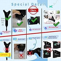 Vista 4 de Linterna LED recargable impermeable con guantes, correa ajustable, talla única para todos, Negra