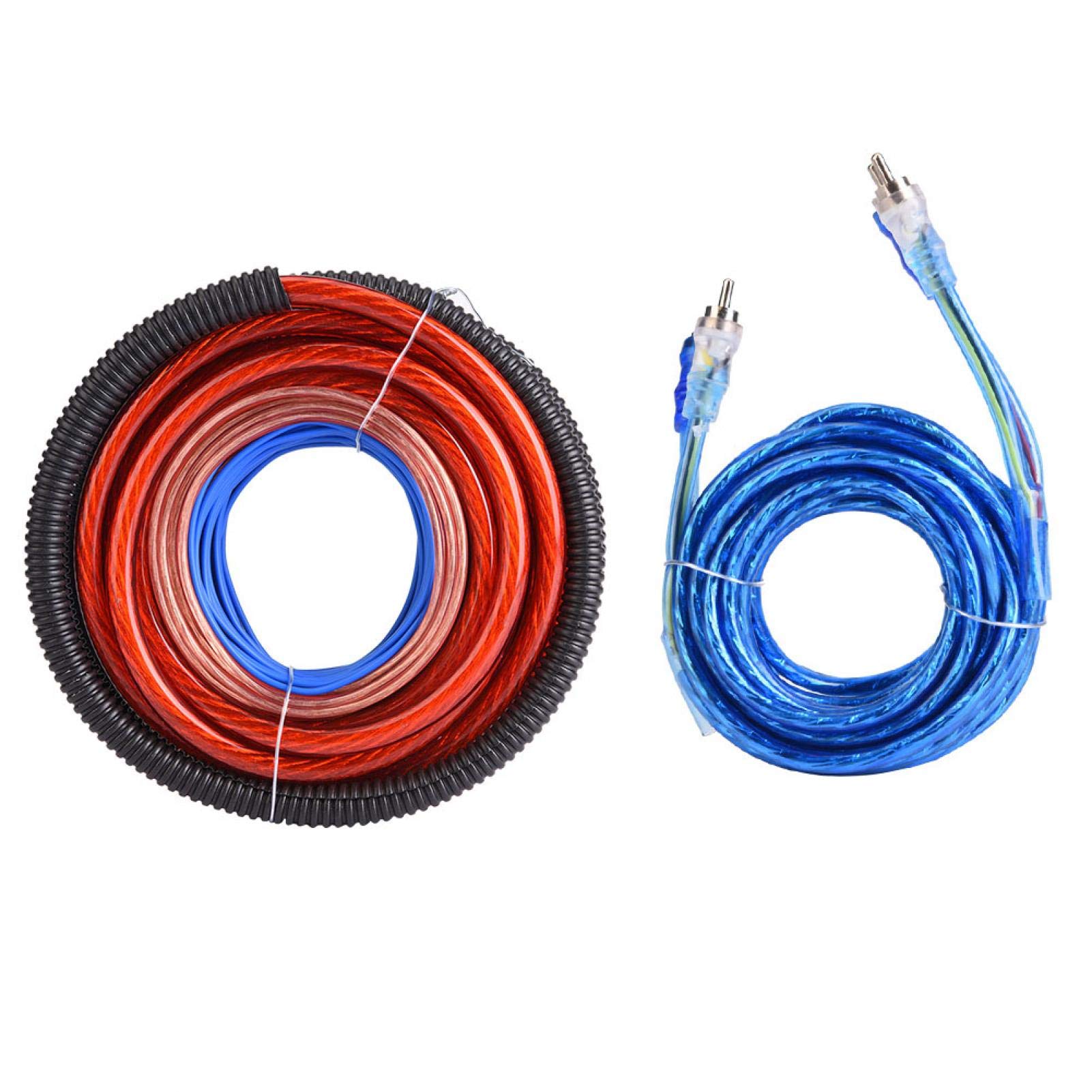 Yctze pour cable ampli voiture pour kit de câblage d'installation d'amplificateur 2800w 4 Jauge 2800W Voiture o Subwoofer Amplificateur Haut-parleur Installation Fil Câble Kit Fusible Costume ampli v