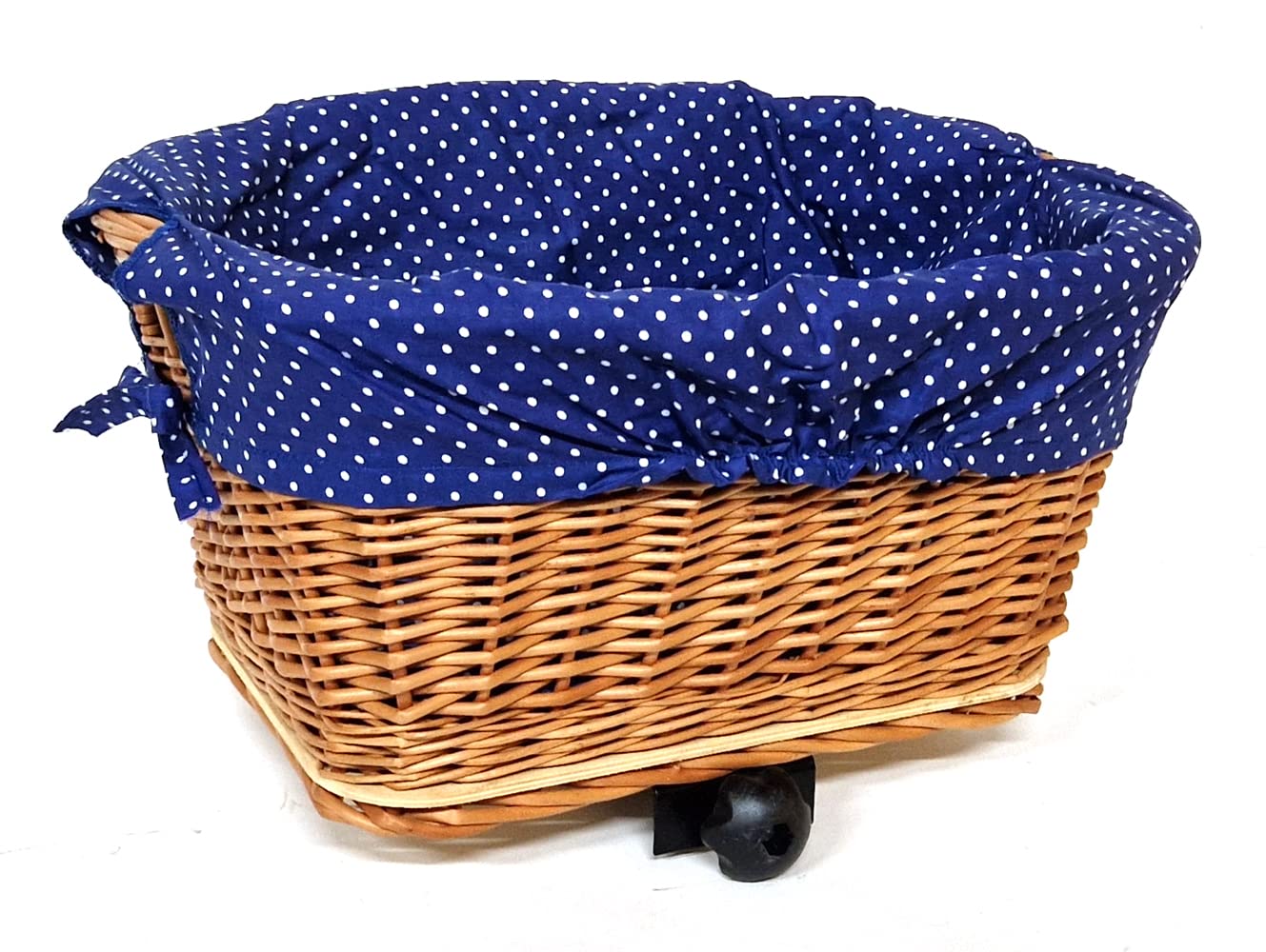 Tigana - Einkaufskorb Transportkorb Fahrradkorb Weide für Gepäckträger eckig 44x34 cm Natur + Stoffeinlage (44-N-B2)