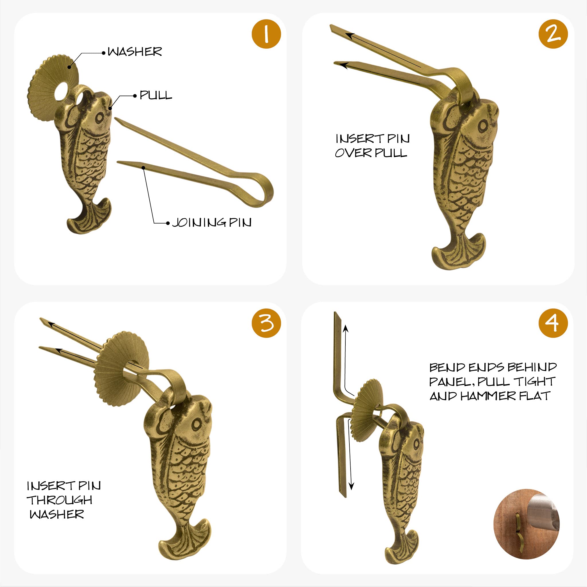 Hardware Philosophy Carp Pulls 2 Inches - Set of 2 - Architectural, Interior Design, Furniture Cabinet Customization Hardware