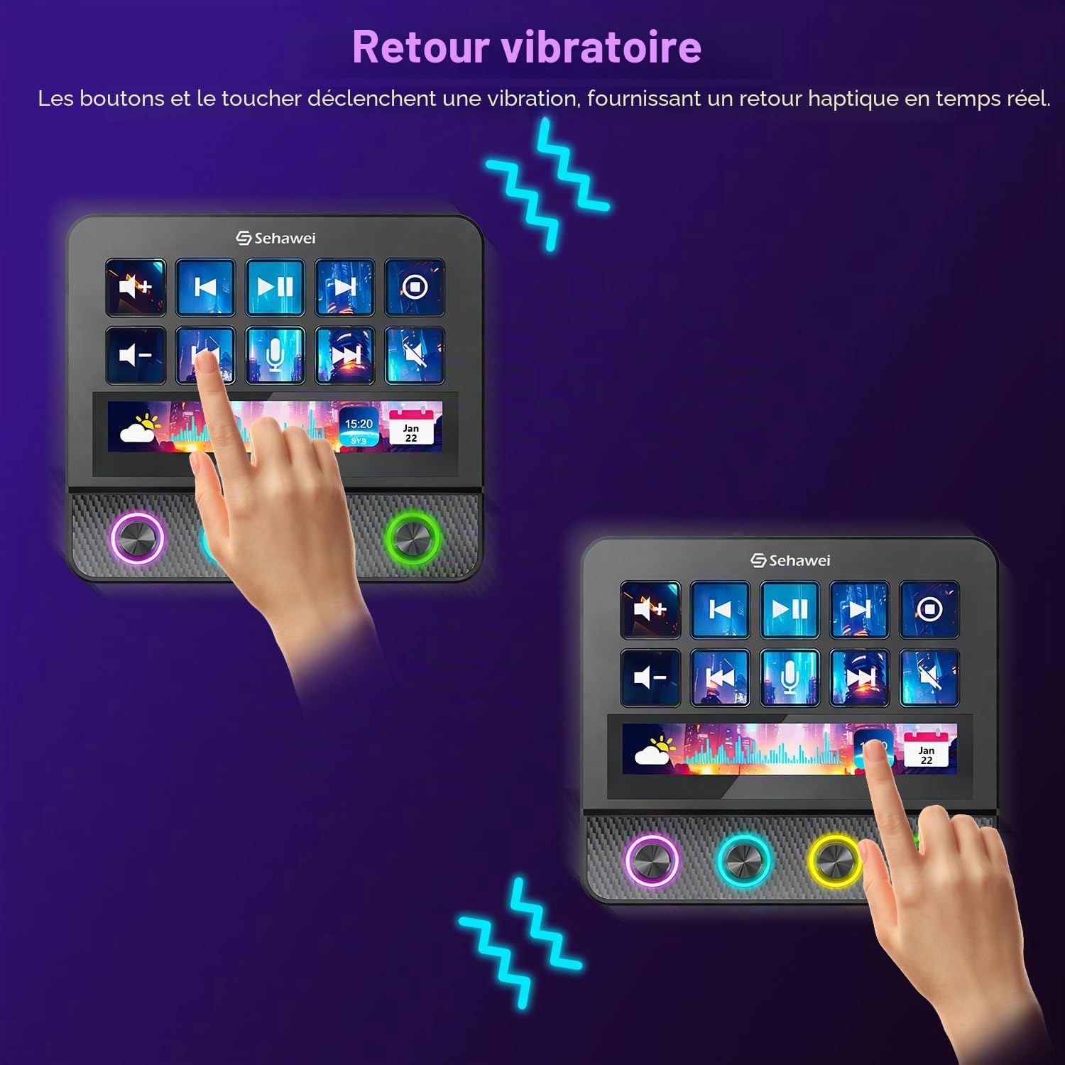 Sehawei Stream Controller Deck pour Mac/PC,Console de mixage