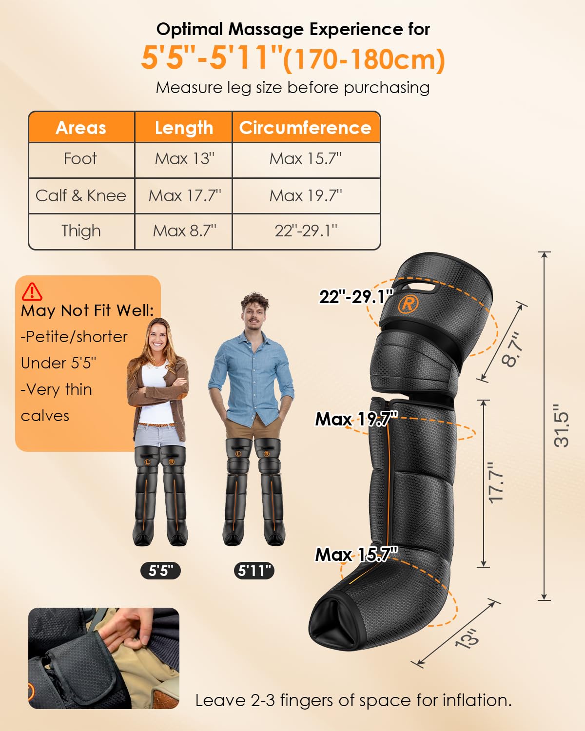 Geschenke für Mama Papa, Beinmassagegerät mit Wärme und Kompression - Fuß-Waden-Oberschenkelmassage zur Durchblutung und Schmerzlinderung, professionelle Kompressionsstiefel mit 6 Modi, 9
