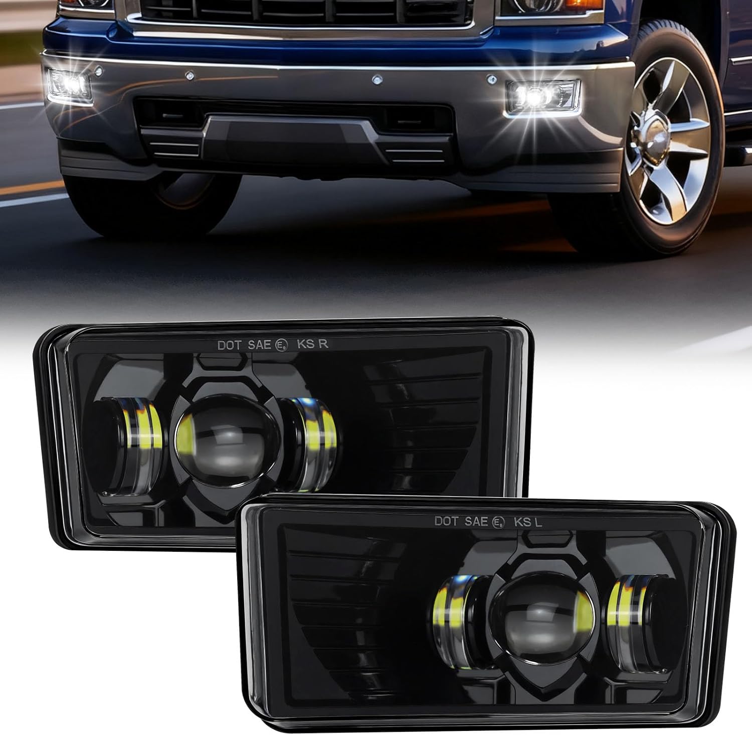 LED Fog Light Bumper Driving Fog Lamps Compatible with 2007-2014 Silverado,2007-2015 Suburban Tahoe,2007-2013 Avalanche Yukon,Cool White 6500K 60W,Plug&Play-2 Pack