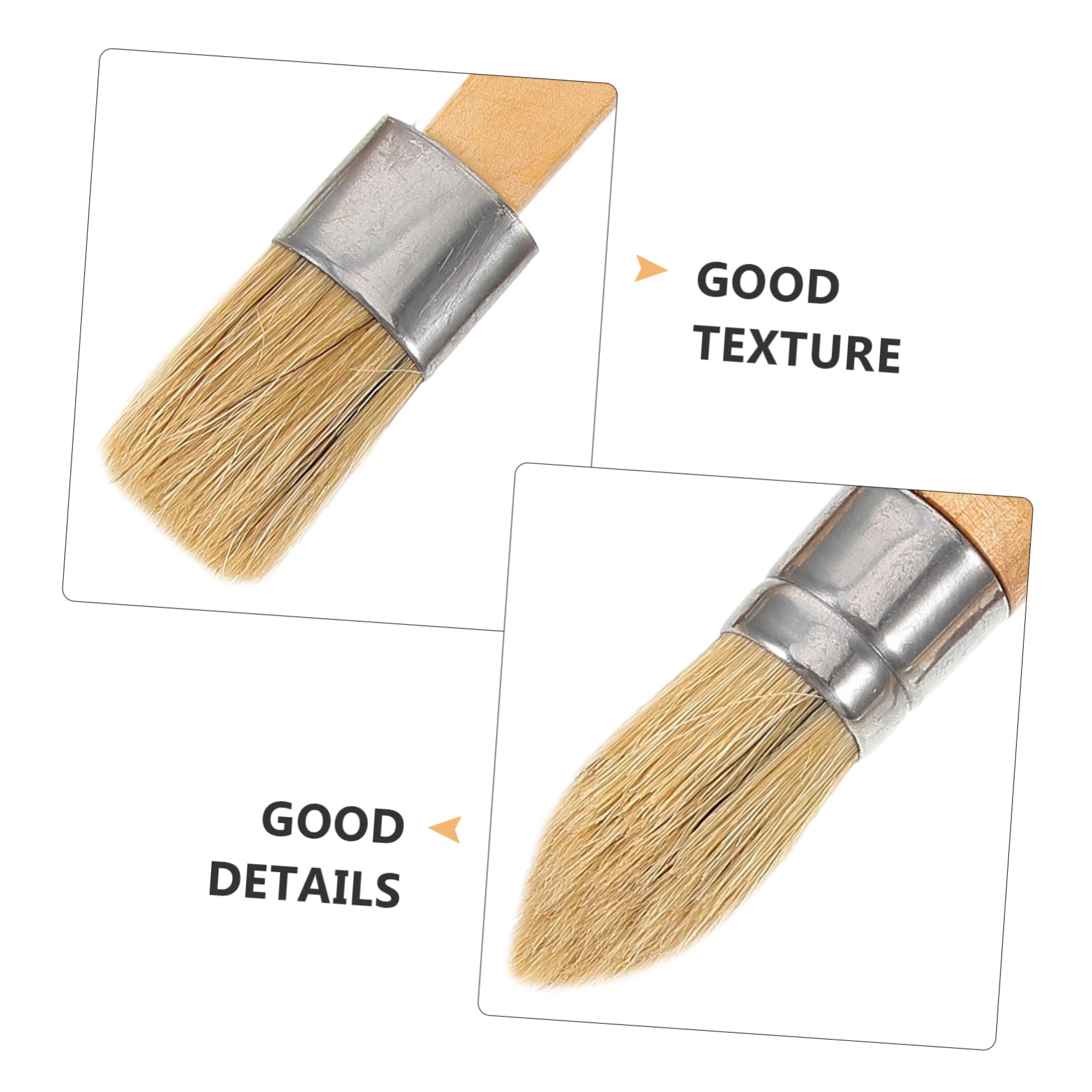 Tofficu Juego De Pincel De Cera Interior Casa Redondo Oscuro Pintar Mate Cepillo De Pintura del Hogar Pincel Ergonómico Cepillo De Acuarela De Madera 3 Piezas X 4