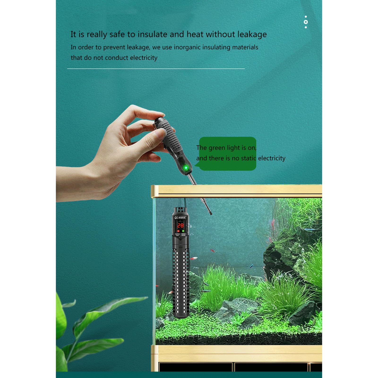 Termostato Inteligente Automático del Acuario del Calentador del Tanque De Peces con La Exhibición Digital,500W