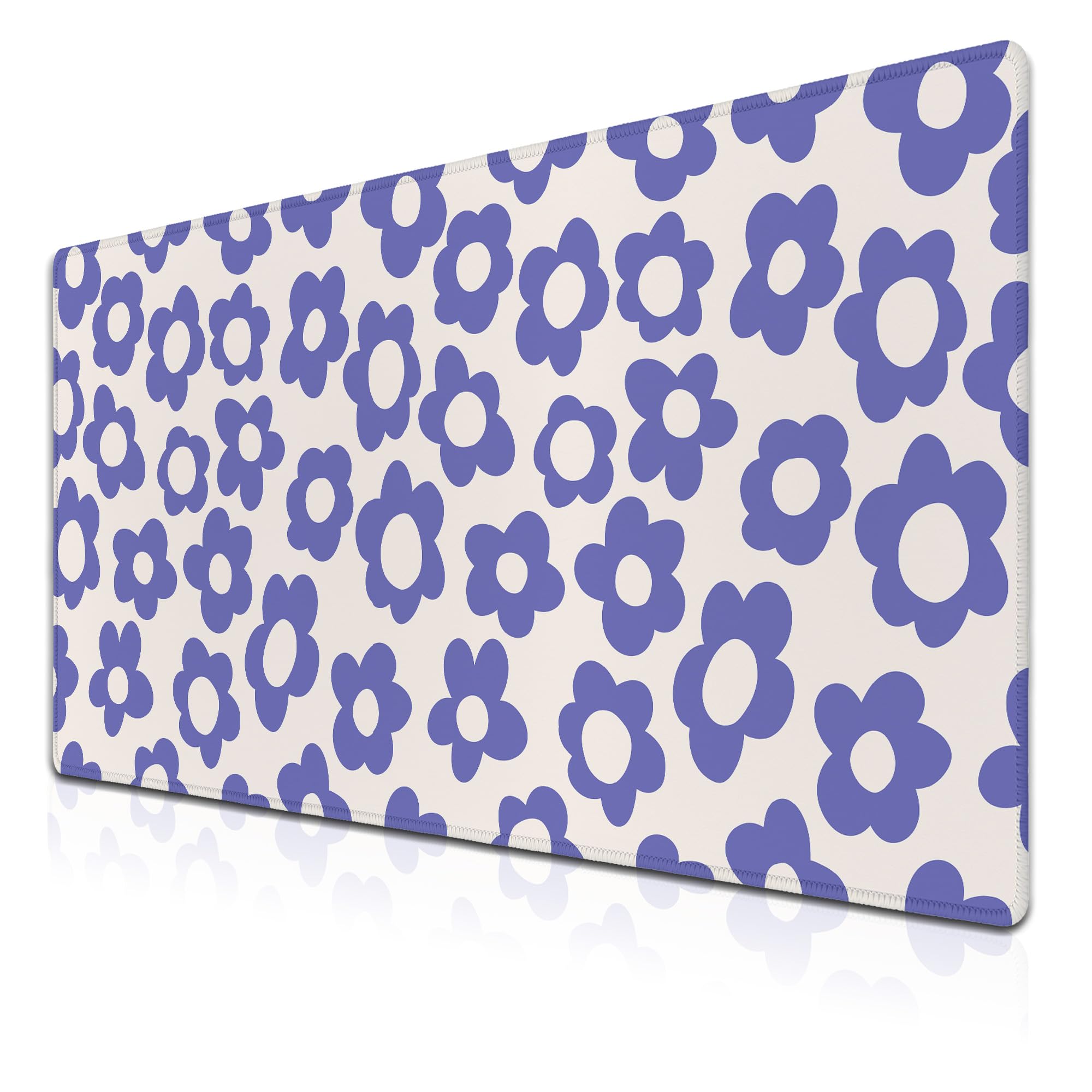 Samgula Gaming Mouse Pad Purple, Big Desk Pad for Women Office Decor, Waterproof Non-Slip Rubber Base, 35.4 X 15.7 Inch for Work/Game/Home, Flowers