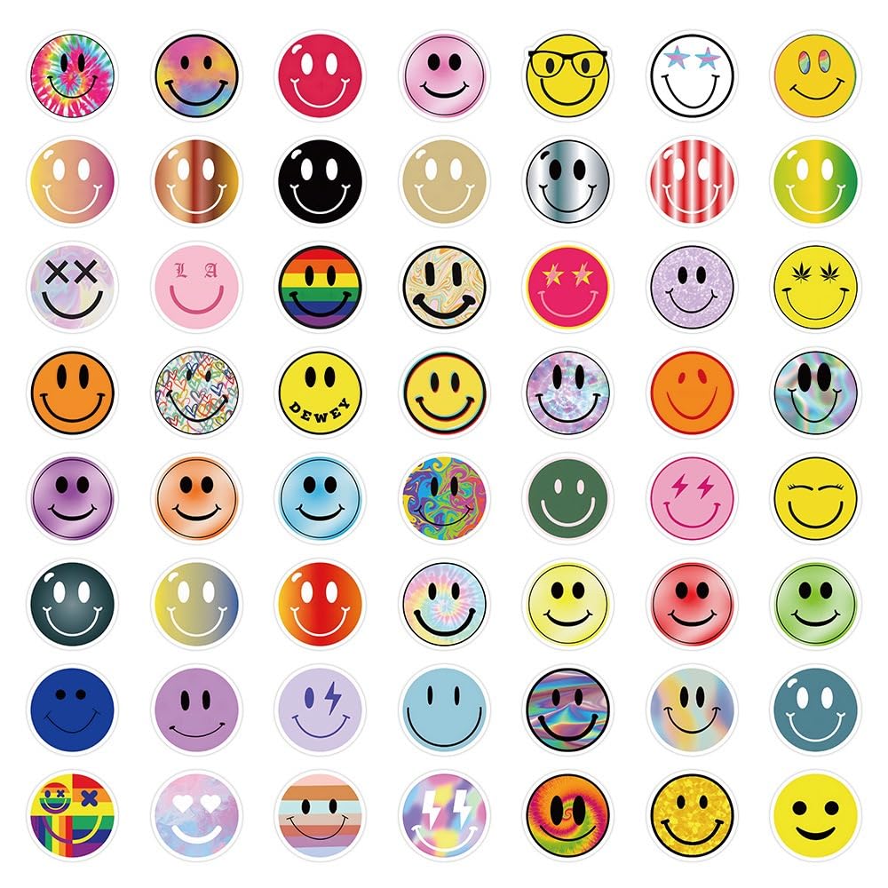 100PCS Smiling Stickers, Cute Water Bottle Stickers for Kids for Teaching Rewards Notebooks, Stationery, Luggage - Image 3