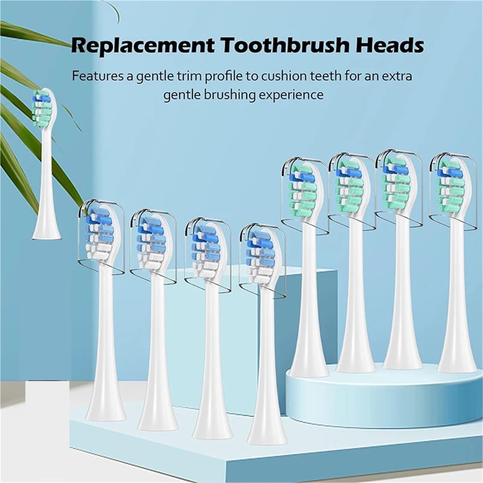 Testine 4/6PCS, compatibile con Philips, C3 C2 G2 | serie hx3/6/8/9; DailyClean, ProtectiveClean, DiamondClean, PowerUp, Essence+, Elite+(10pcs Blue)