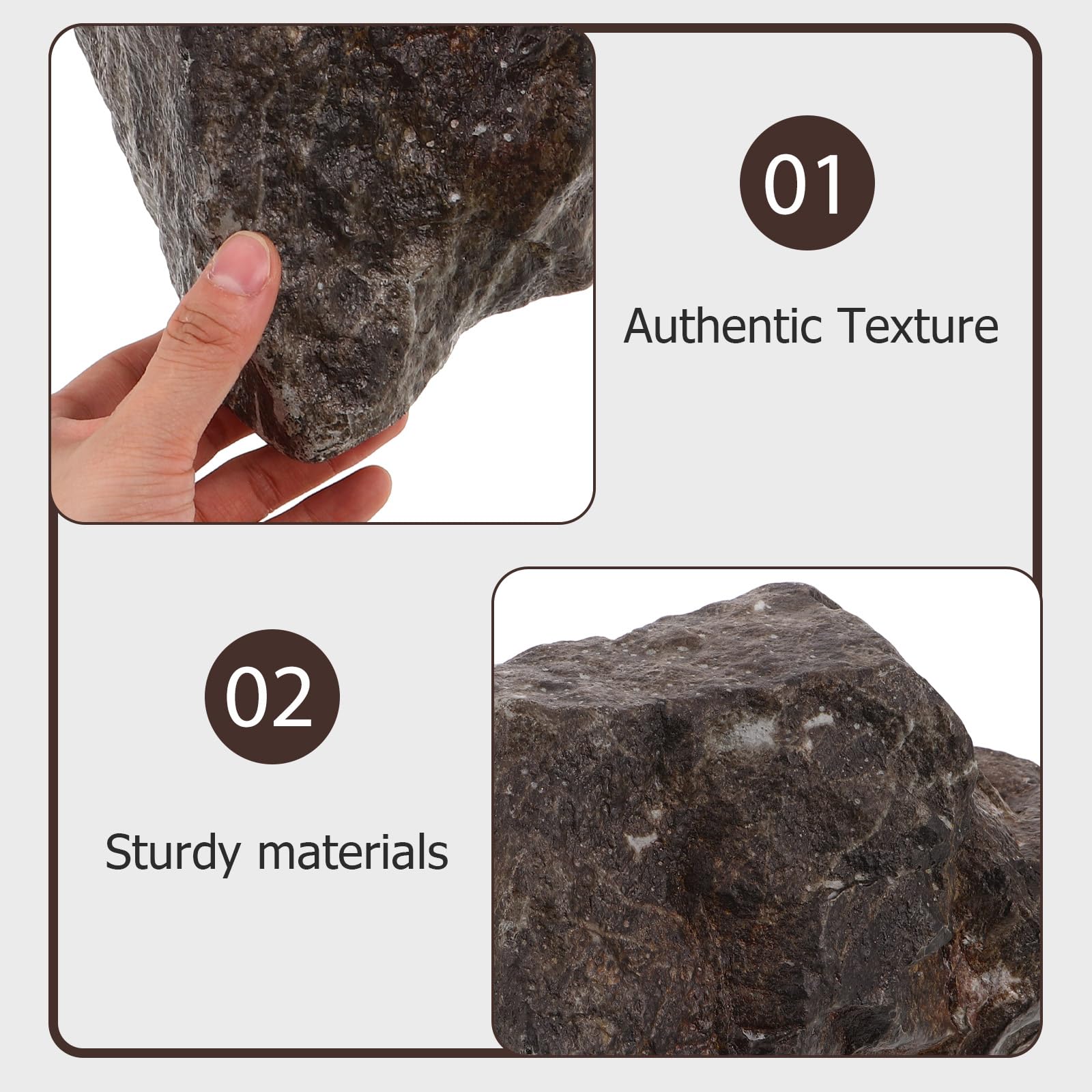 Roca Artificial Decorativa para Acuario y Jardín, Piedra de Simulación de Paisaje en Espuma Ligera, 33x25x18 Cm, Adecuado para Decoración de Peceras y Exteriores
